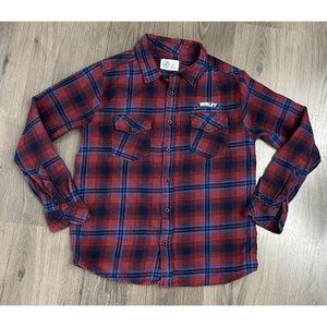 Hurley Plaid Flannel Button Down Shirt Small Mens